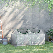 Mini serra da giardino in PE con finestre arrotolabili, 120x60x60 cm, bianco