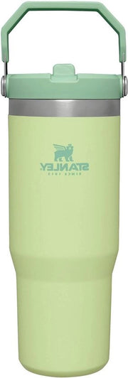 Flessa con Striscia di Cambio per Bere con Rietje 0.89L - Conserva il Contenuto a Bassa Temperatura - Flessa Lekvrij e in Acciaio Inossidabile - BPA-Vrij - Facile da Portare - Resistente al Lavastoviglie - Citron