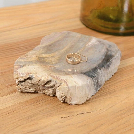 Cassa di stoccaggio in legno naturale 10 cm - contenitore per sapone fossile marrone
