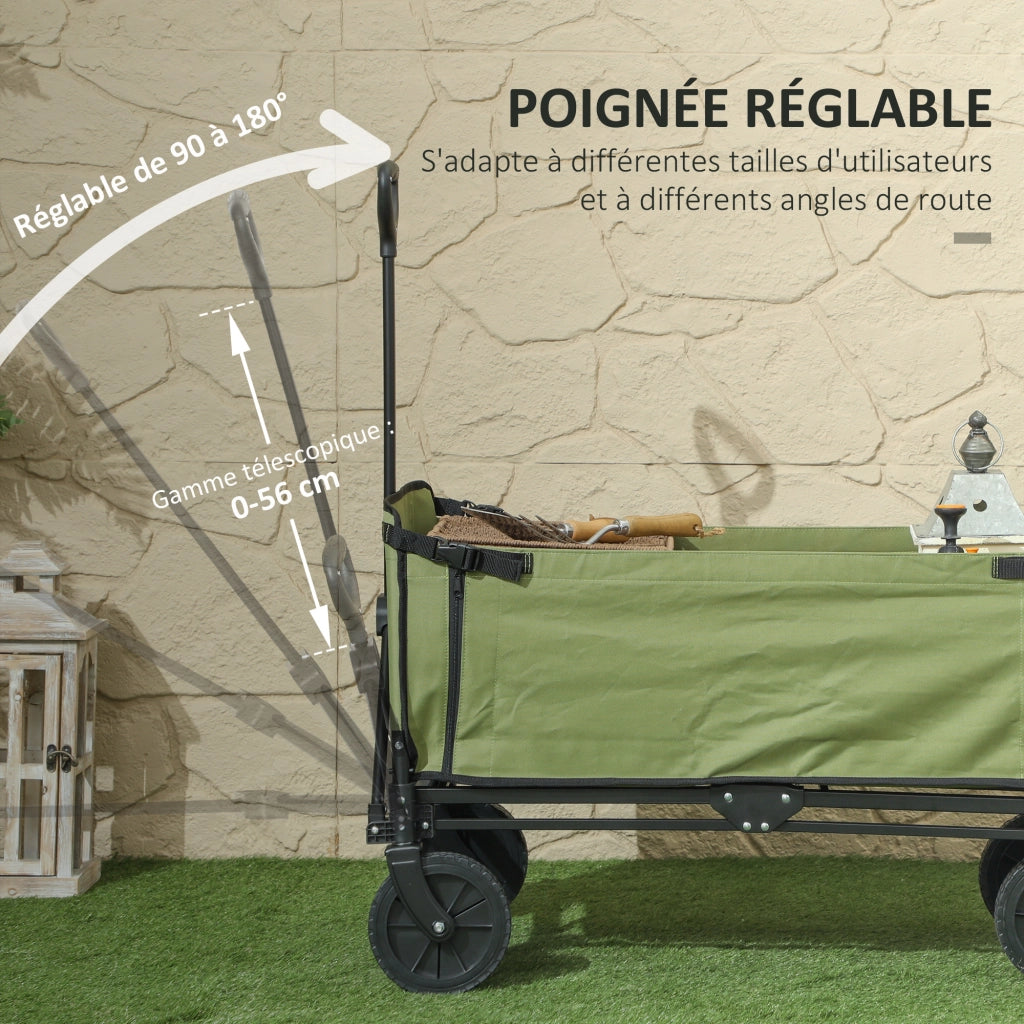 Carrello da giardino pieghevole ¨C Zephmum ¨C Nero 90x50x60 cm