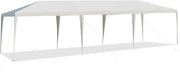 Tenda da Giardino Pieghevole, 3 x 9 m, Impermeabile, Portatile, con Tubi Metallici e Connessione Forte, Gazebo con Corde e Picchetti per Feste, Eventi, Campeggio, Bianco
