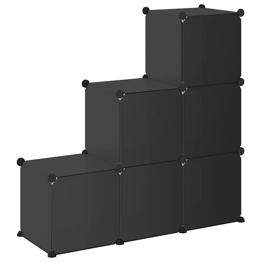 Organizzatore Portaoggetti con 6 Cubi Nero in PP CFW9268231