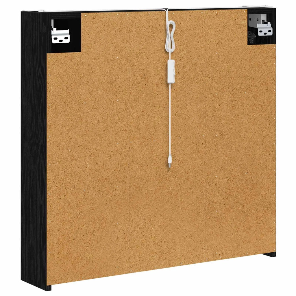 Mobiletto per specchio da bagno Rovere Nero 73.5 x 15.5 x 70 cm