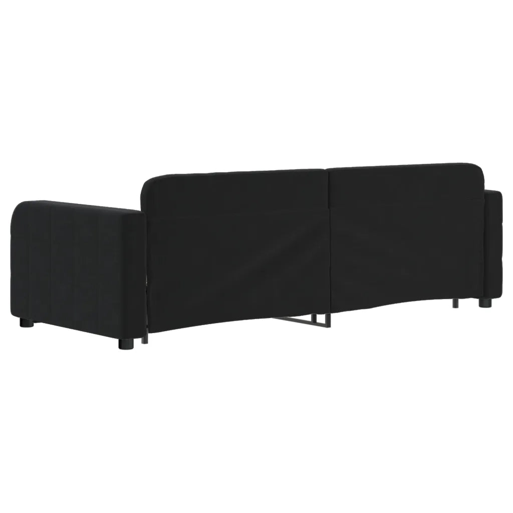 Divano Letto Estraibile con Cassetti-Sofa Letto-Daybed Nero 80x200 cm in Velluto 438948