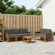 Set di divani da esterno con cuscino 6 pcs Naturale e Antracite