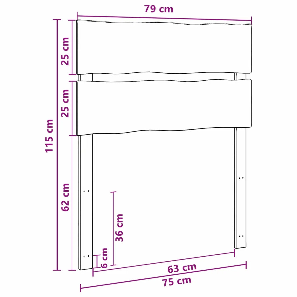 Testiera con bordo vivo ROSTOCK Bianco 75 cm 903310