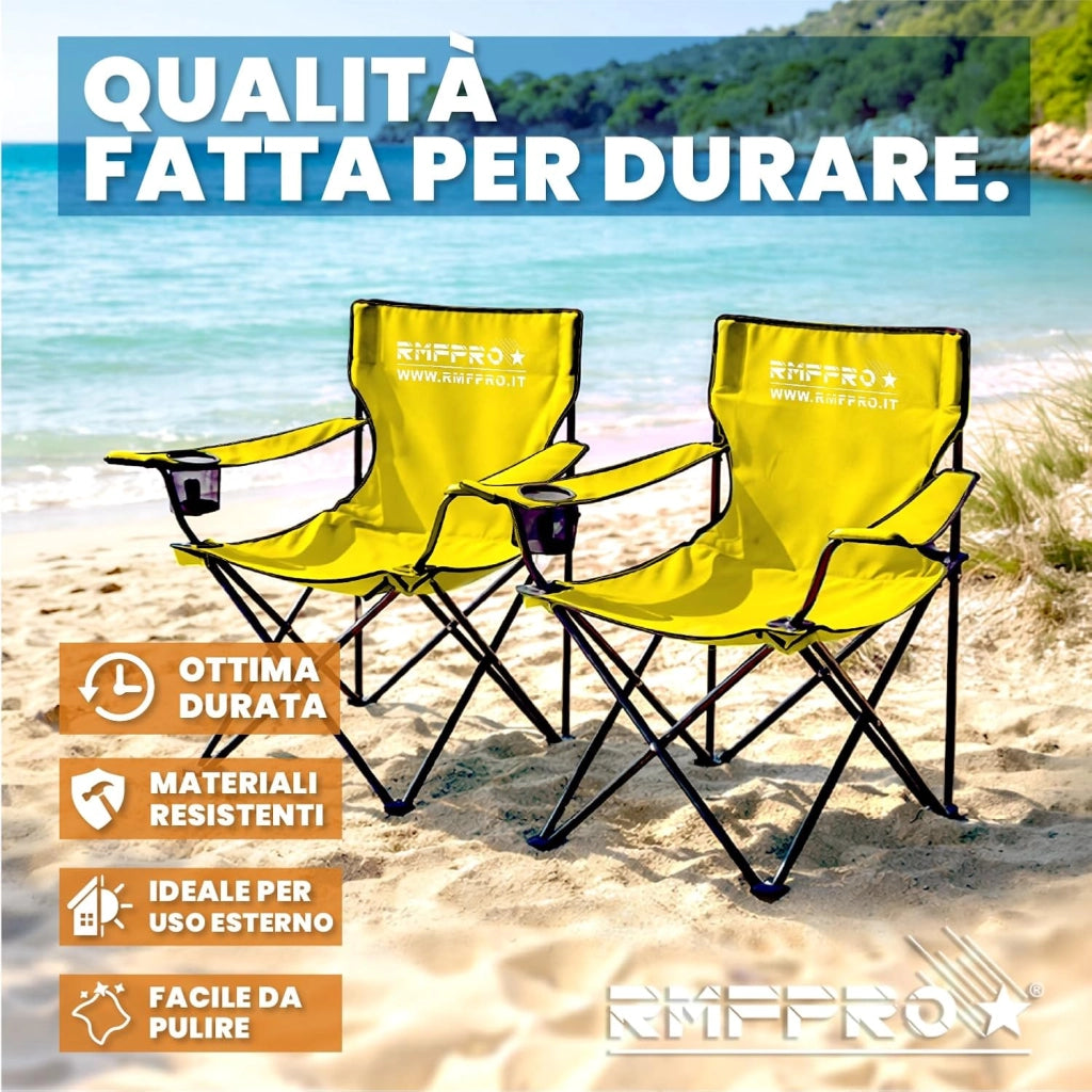 RMF PRO SET 4 SEDIE DA CAMPEGGIO GIALLA