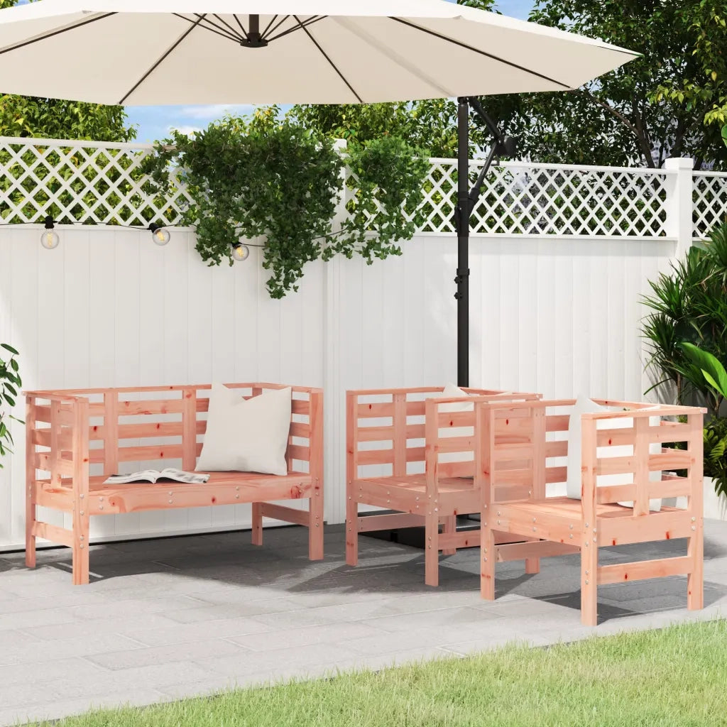 Set Salotto da Giardino 3 pz | Set di Mobili da Esterno in Legno Massello di Douglas