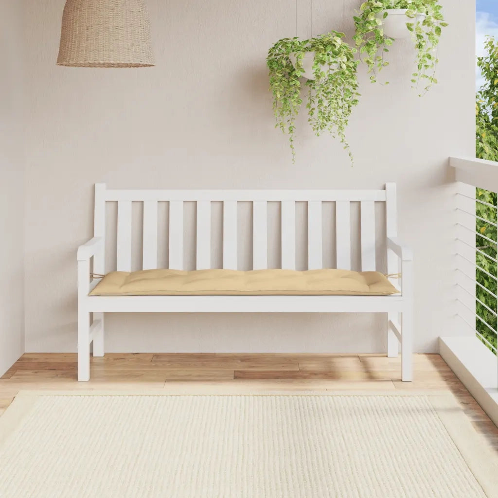 Cuscino Panca da Giardino Beige MÃ©lange 150x50x7 cm in Tessuto