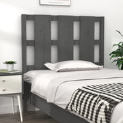 Testiera per Letto Grigia 95,5x4x100 cm Legno Massello di Pino 817972