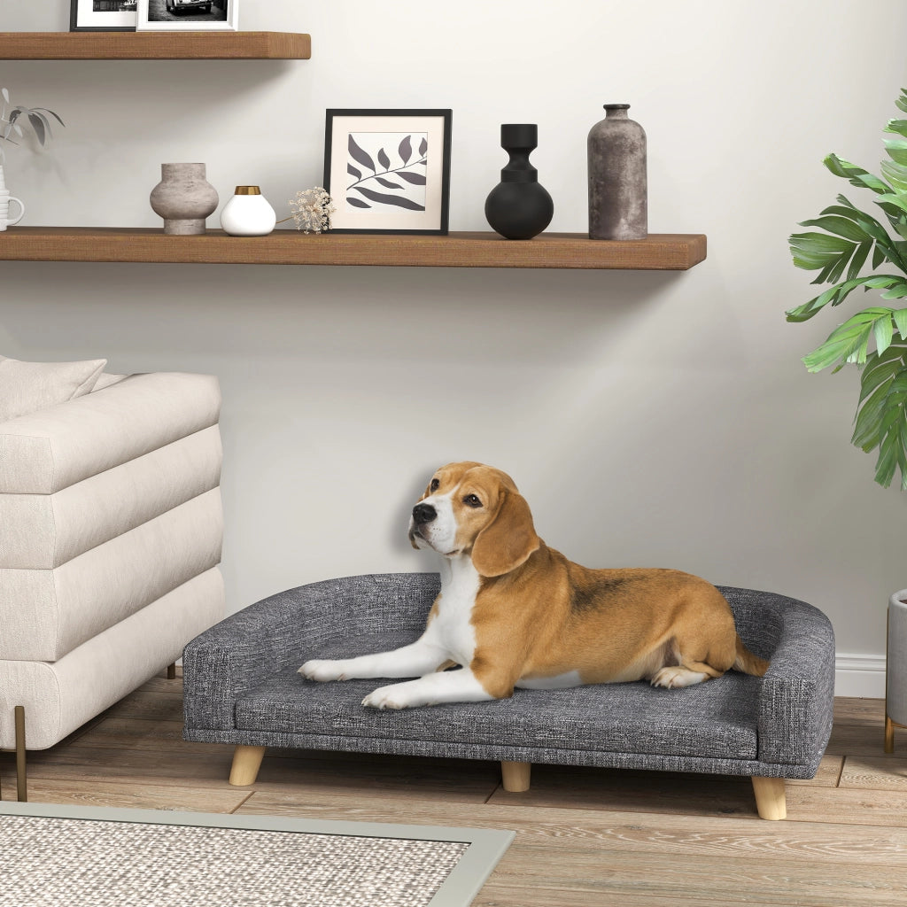 Letto per Cane con Cuscino Lavabile ¨C Zephmum ¨C Grigio Scuro 98x67x25 cm