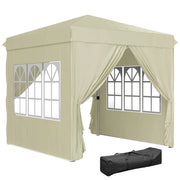 Gazebo pieghevole con pareti laterali e borsa da trasporto ¨C zephmum ¨C cremewei? 2.5x2.5m