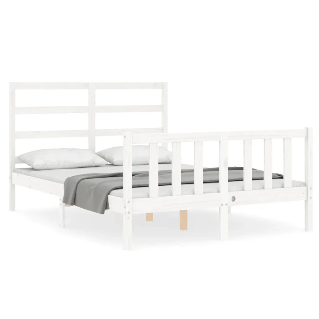 Giroletto senza Materasso-Struttura Letto Bianco 120x200 cm Legno Massello Pino 840394