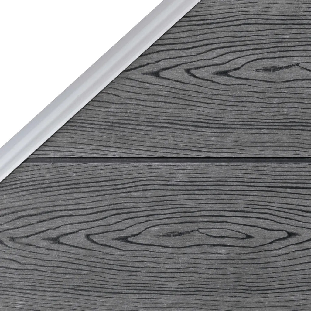 Pannelli Recinzione WPC 1 Quadrato 1 Inclinato 273x186 cm Grigi cod mxl 7335