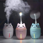Trade Shop - Umidificatore Usb 3in1 Ultrasuoni Micetto Gatto 320ml Aromaterapia Diffusore -