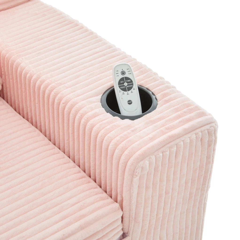 Divano modulare in velluto a coste; 172x87x64 cm; rosa