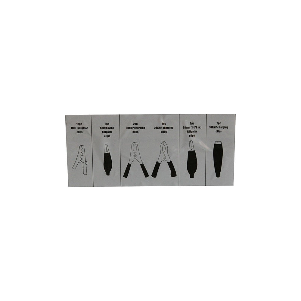 Trade Shop - Kit 28 Morsetti A Coccodrillo Pinze Con Cappuccio In Plastica Morsetti Batteria -