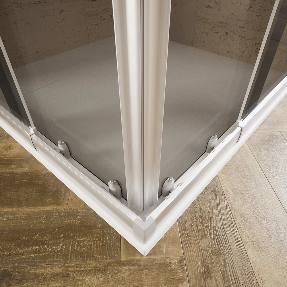 Box doccia estensibile 70-90x70-90 cm vetro 6mm fumè con profili in alluminio anodizzato | Nuuk