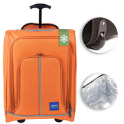 Trolley Frigo da Viaggio Valigia Morbida Bagaglio a Mano Arancione 30x20x50cm