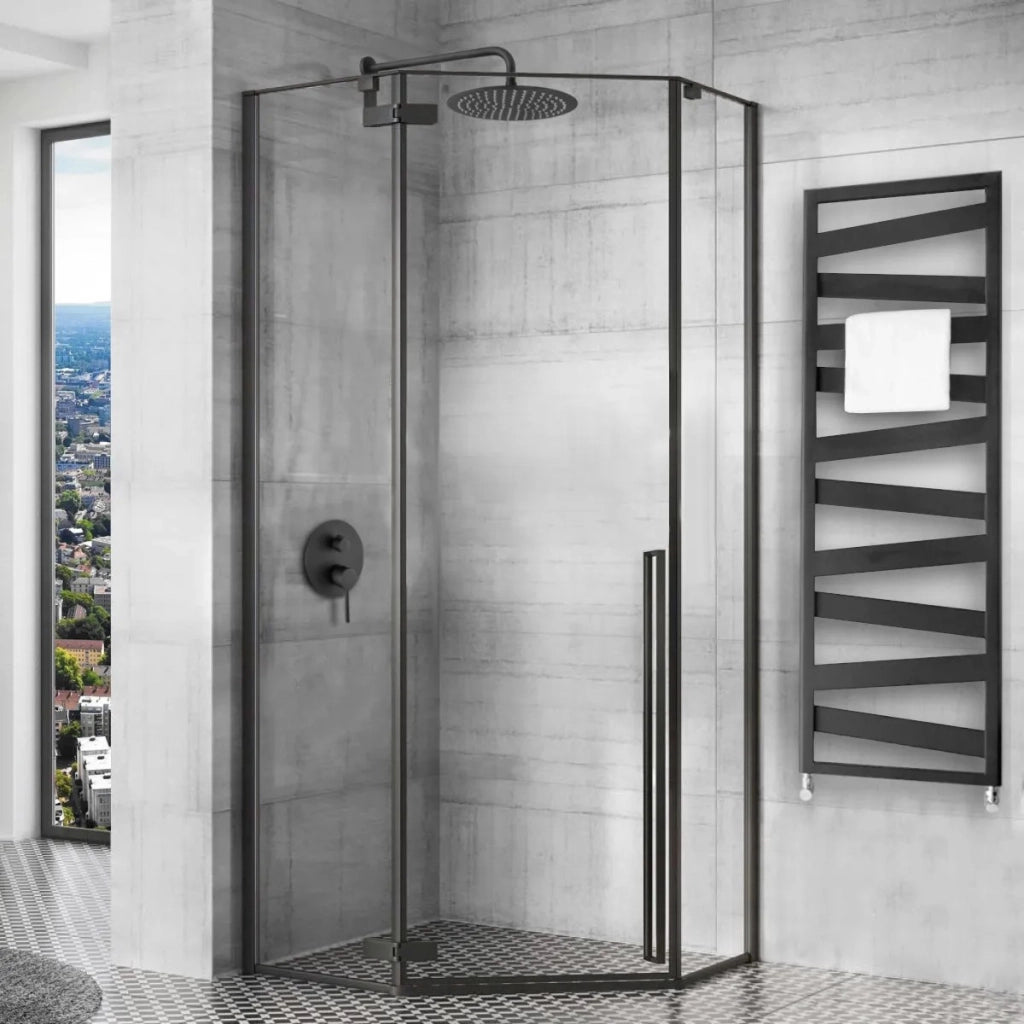 Cabina Doccia Diamond Black Mat 90x90 con piatto doccia Diamond