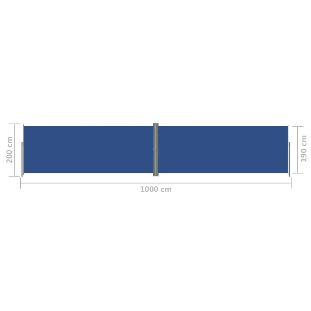 Tenda da sole laterale retrattile/schermo privacy per patio giardino terrazza balcone schermo blu 200 x 1000 cm 02_0007146