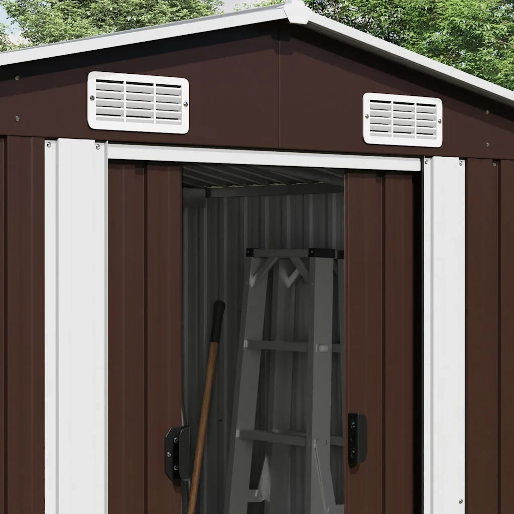 Capanno da Giardino Marrone 257x779x181cm in Acciaio Zincato 47035