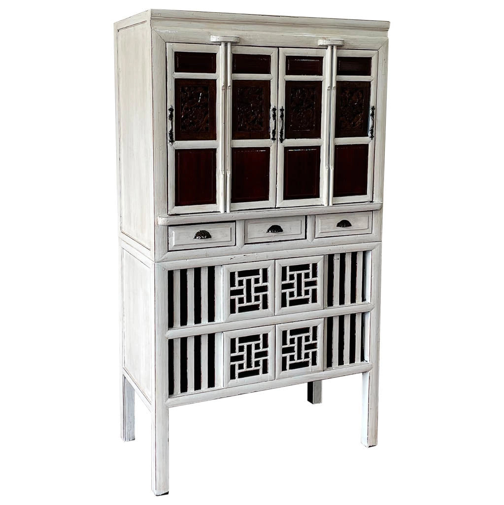 Armadio in legno bianco 96x42x175h