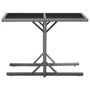 Tavolo da Giardino Antracite 110x53x72 cm in Vetro e Polyrattan 46455