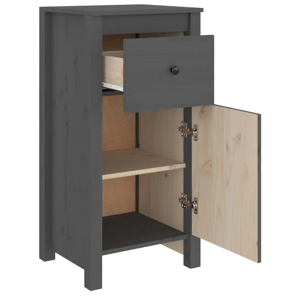 Buffet credenza cassettiera armadio mobile contenitore organizer per cucina soggiorno salotti set da 2 40 x 35 x 80 cm legno massello di pino grigio 02_0036840