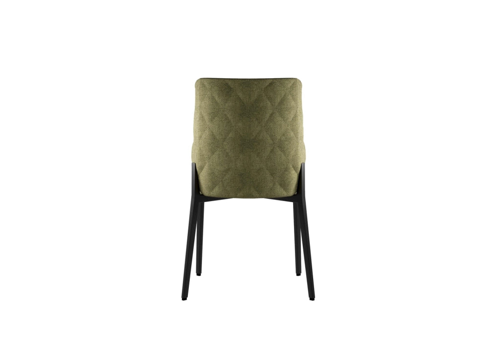 Sedia Ambra in tessuto easy-clean color verde con struttura in metallo - Stones