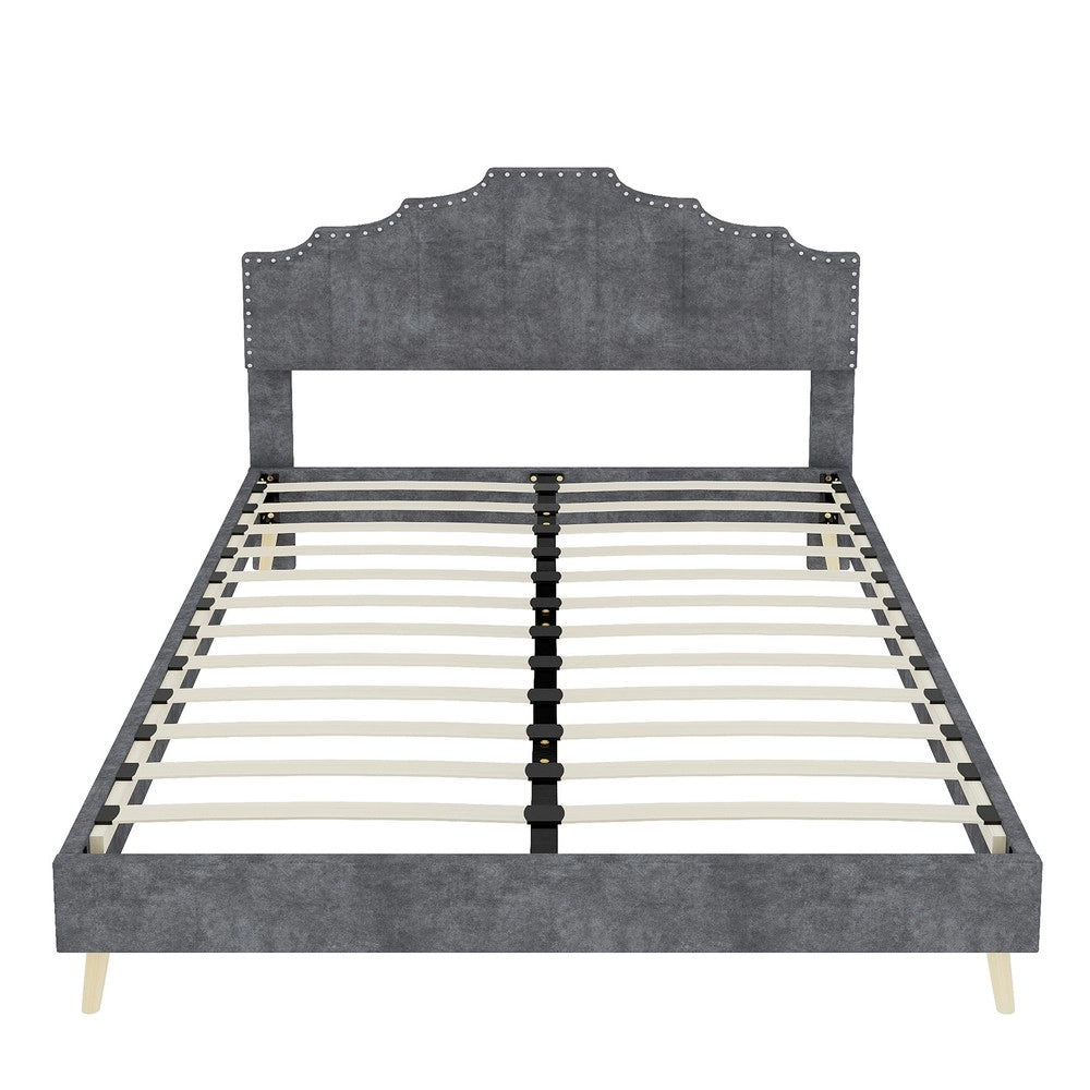 Letto Contenitore Imbottito ¨C MINIMAL ¨C Grigio 160x200 con Materasso