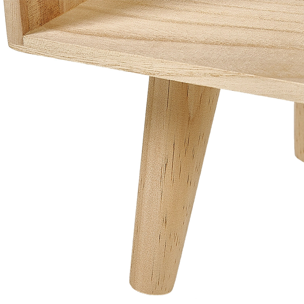 Comodino Legno Chiaro 2 Cassetti Per Bambini Tema Animale