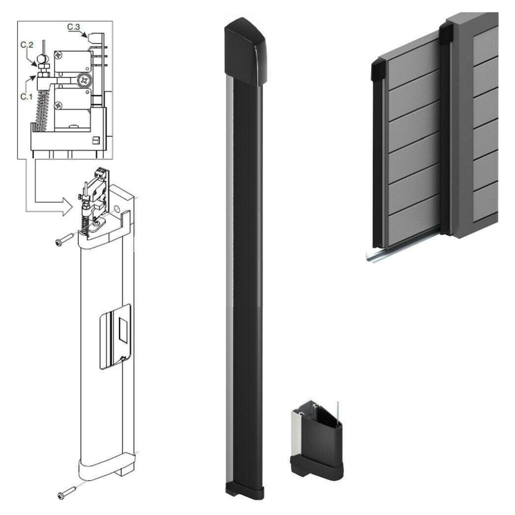BORDO SENSIBILE SICUREZZA COSTA CANCELLO SCORREVOLE PROTEZIONE URTI 1,7 MT