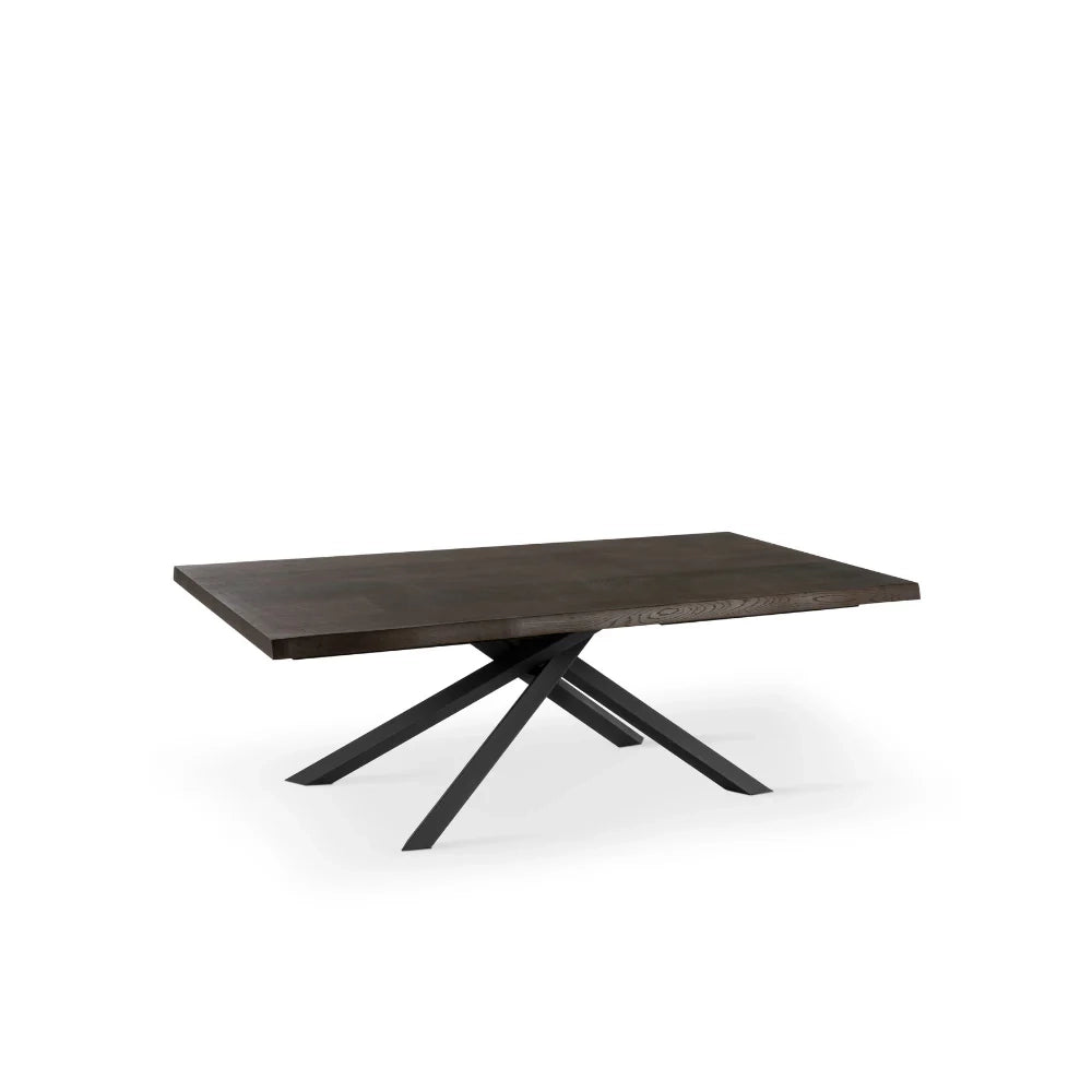 Tavolo da pranzo allungabile in legno impiallacciato rovere termocotto Blake 160-240x90 cm fino a 10 posti Made in Italy | Duzzle