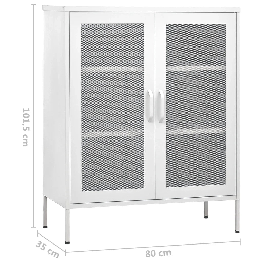 Armadietto Bianco 80x35x101,5 cm in Acciaio 336179