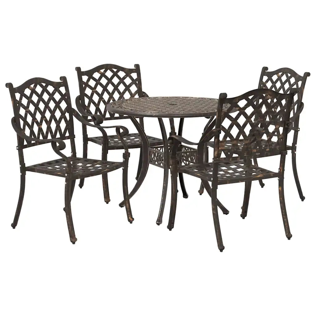 Set da Pranzo per Giardino 5 pcs Bronzo Alluminio 3334692