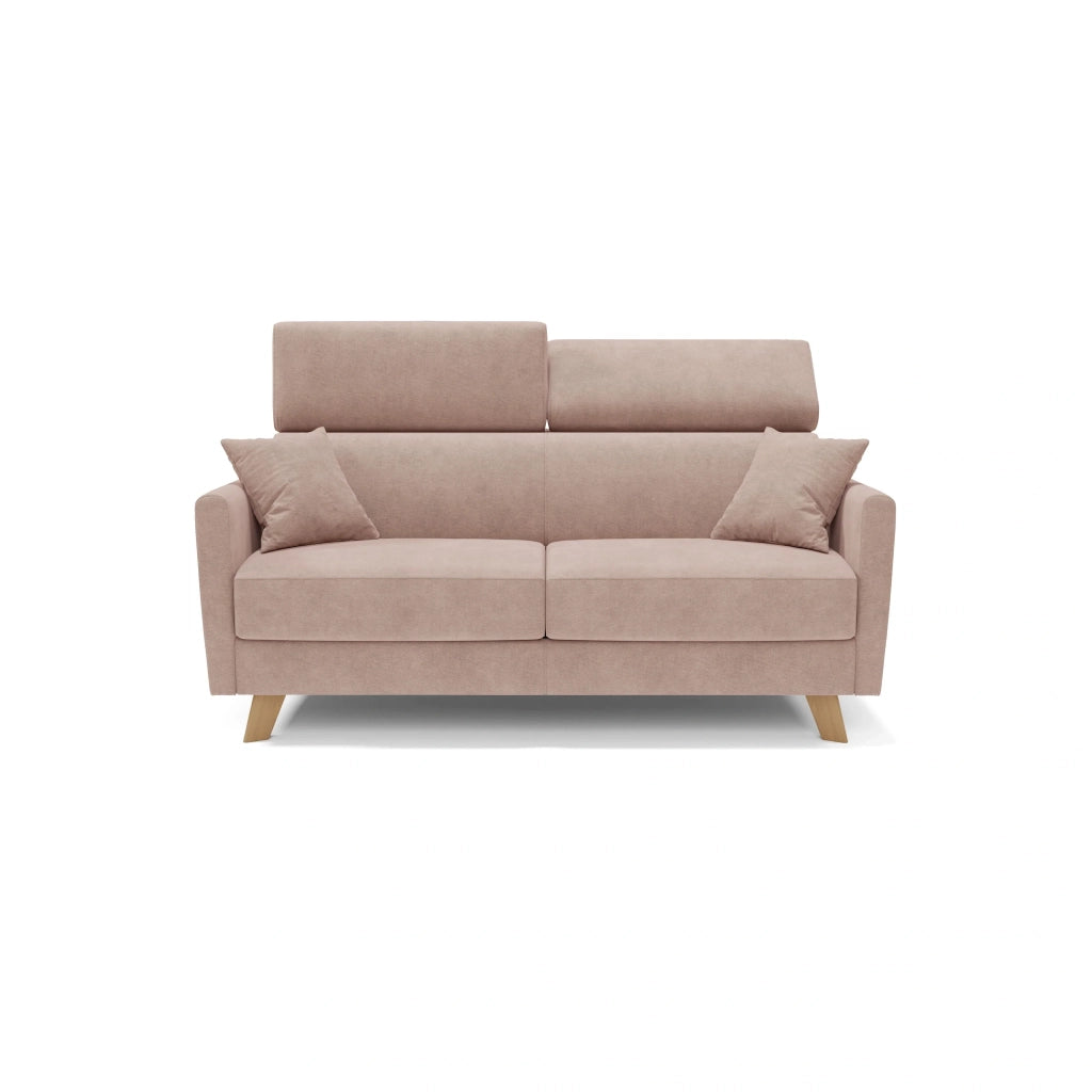 Francy Divano letto matrimoniale con poggiatesta regolabili in tessuto impermeabile e smacchiabile T17 160 cm (mat. 120x197) rosa