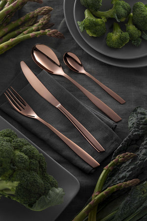 Servizio Set di Posate 24 Pezzi in Acciaio 18/10 PVD Eme Eleven Chocolate