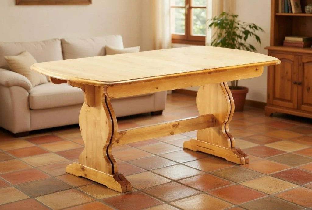 Tavolo fratino allungabile in pino naturale arte povera 190x90 sala e taverna - Mobili 2G