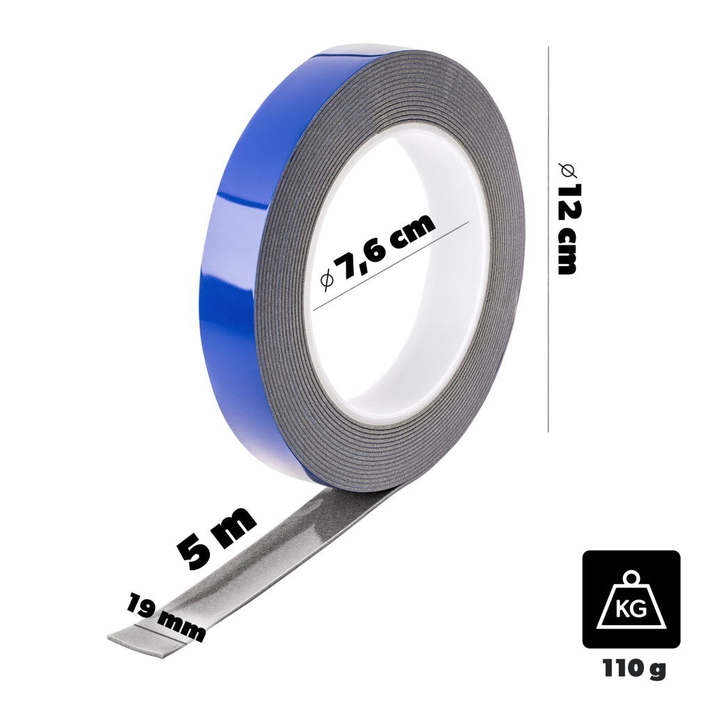 KADAX Dwustronna taśma piankowa PE 19mm x 5m P1437