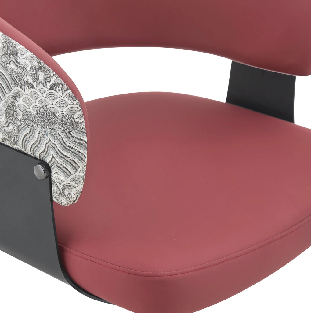 Sedia 96x59.5x40 cm con braccioli; schienale ergonomico in PU rosso