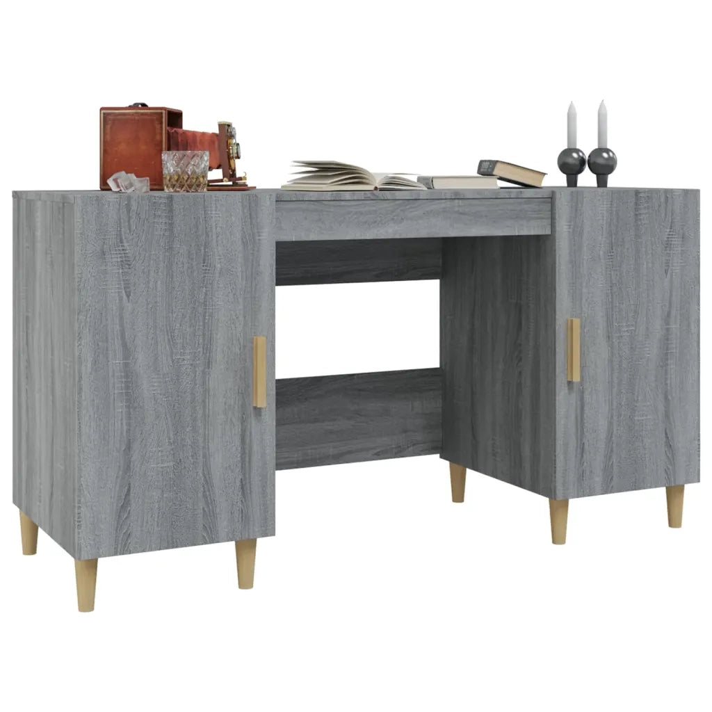 Scrivania Grigio Sonoma 140x50x75 cm in Legno Multistrato cod mxl 65751
