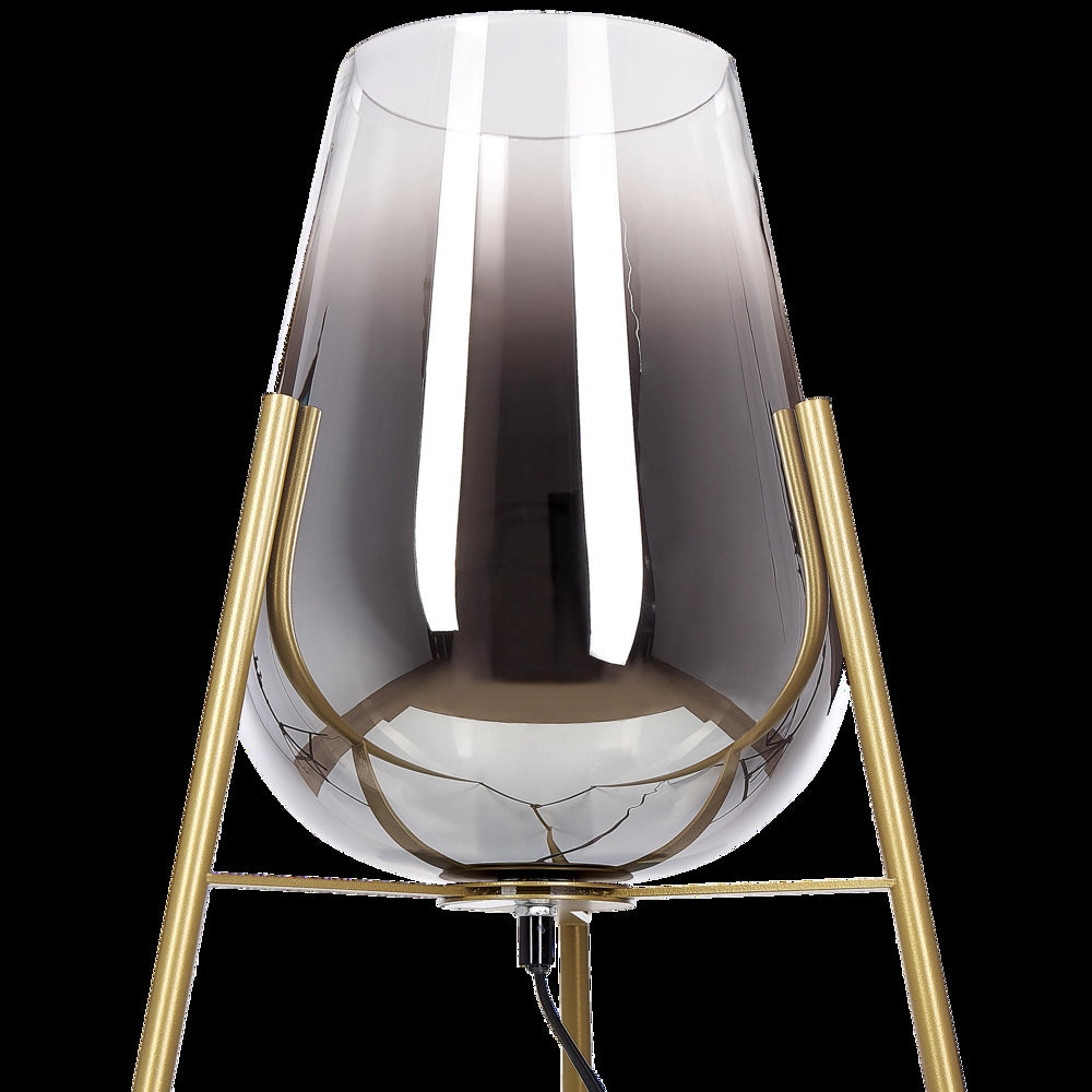 Lampada da terra in metallo con plafoniera vetro dorato 133 cm camera da letto soggiorno moderno contemporaneo
