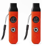 Kit di sopravvivenza con flauto di sonda arancione, flauti per bambini con corda, bussola e termometro, ideale per kayak, pesca, escursioni, campeggio e arrampicata.