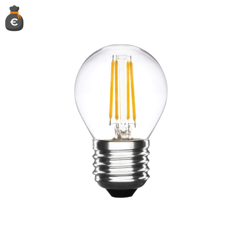 Alcapower Lampadina LED G45 Filamento Trasparente 6W 810lm 4000K E27, Classe Energetica D, Luce Naturale 360 Gradi, Alta Efficienza 25000 Ore