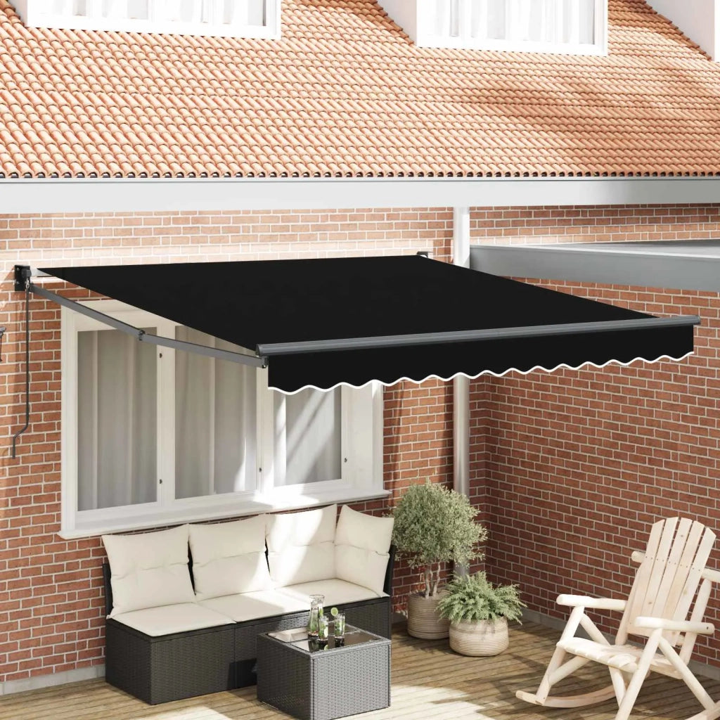Tenda da Sole-Tenda parasole per Patio Nero 300 x 250 x 165 cm Poliestere 484158