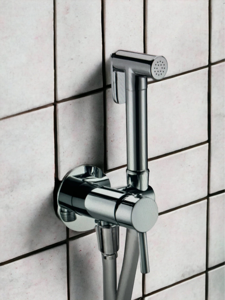 Kit doccetta bidet per wc con miscelatore in ottone completo silve 120