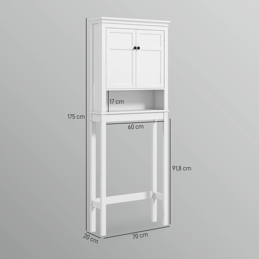 Mobiletto Bagno con Ante e Ripiani Regolabili ¨C Zephmum ¨C Bianco 60x30x