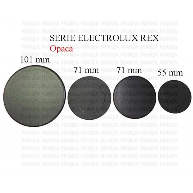 KIT4 PIATTELLI BRUCIATORE PIANO COTTURA REX ELECTROLUX NERO OPACO D.101 D.71 D.5 - Electrolux Rex Aeg Zoppas