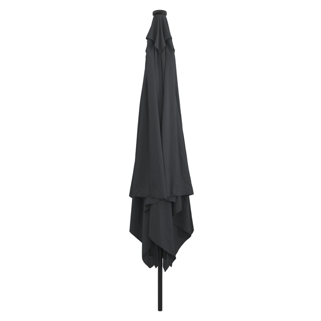 ombrellone quadrato  con luci LED 295x245 cm grigio scuro